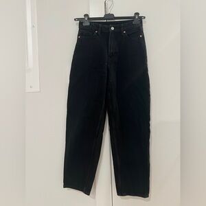 &Denim Black Barrel Legged Jeans
